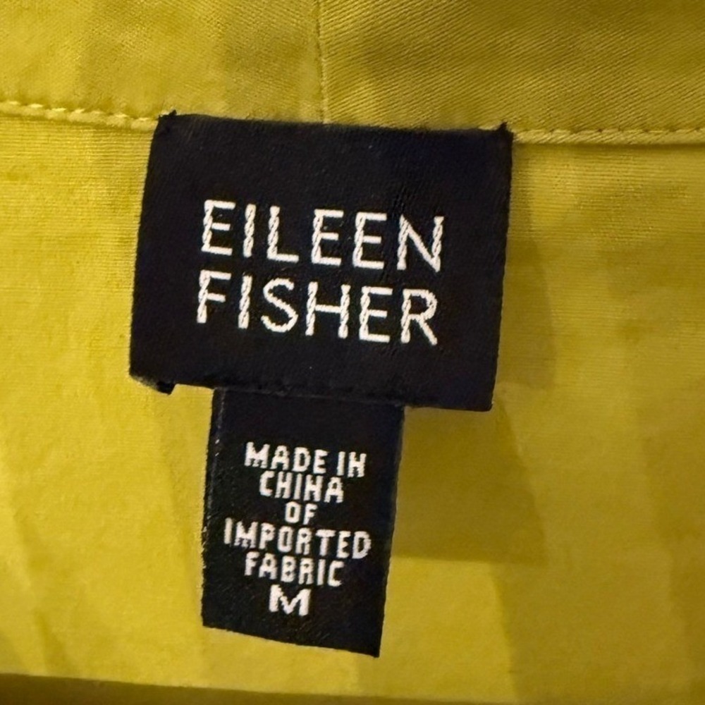 Eileen Fisher Citron Organic Handkerchief Linen Classic Collar Shirt Women's M - Picture 5 of 7